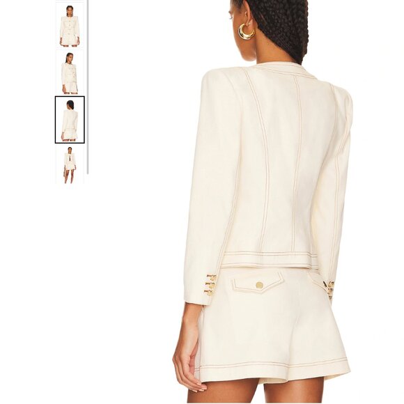 Veronica Beard Ferazia Jacket and Keita Shorts Set in Ecru Size 4 - Picture 4 of 16